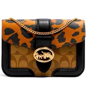 Coach Georgie Crossbody With Leopard Print